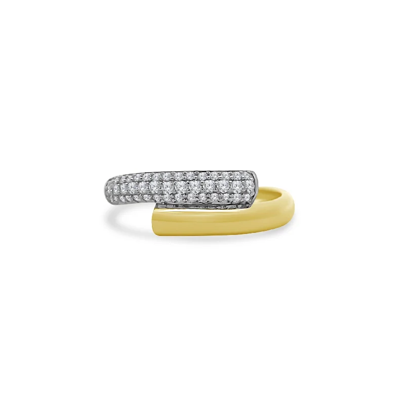 Women's rings radiant-carving-Diamond Bypass Ring