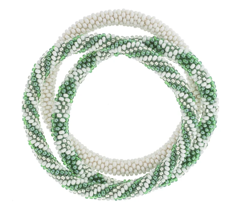 fashion bangles for women -Game Day Roll-On® Bracelets <br> Green & White