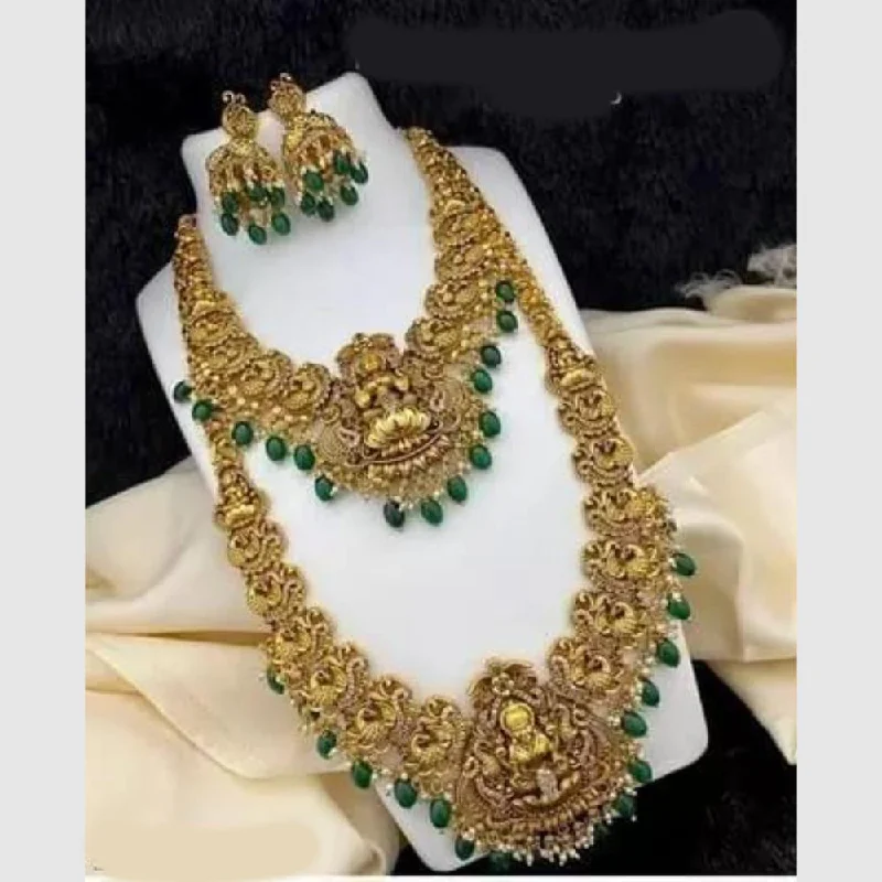 chunky chain necklaces for women -Manisha Jewellery Gold  Plated Beads Temple Necklace Combo