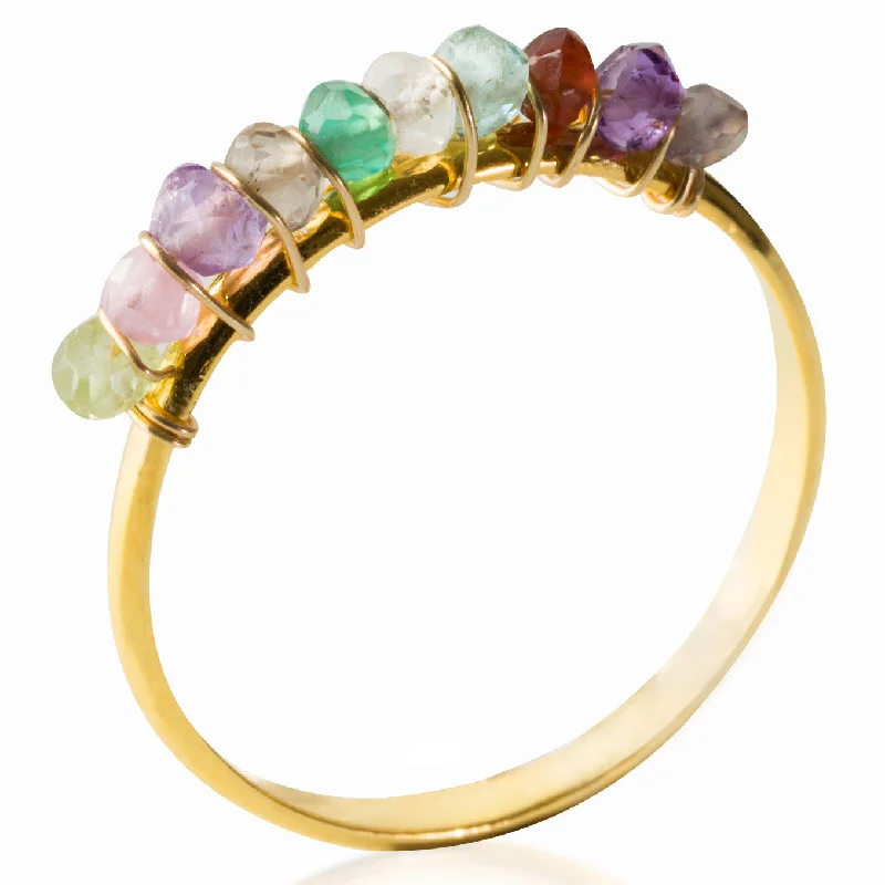 Women's rings precious-keepsake-Multi-Colored Gemstone Ring