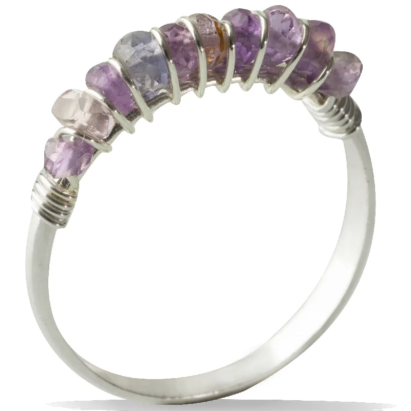 Women's rings timeless-gleam-Amethyst Gemstone Ring