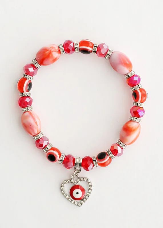 oval bangles for women -Red Evil Eye Bracelet