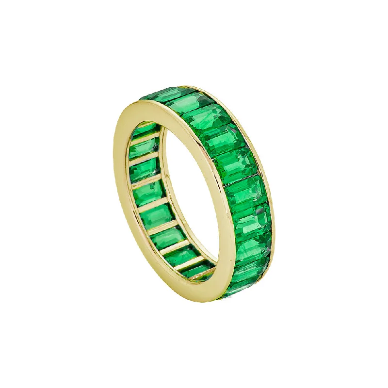 Women's rings Art-Nouveau-Tsavorite Garnet Eternity Band