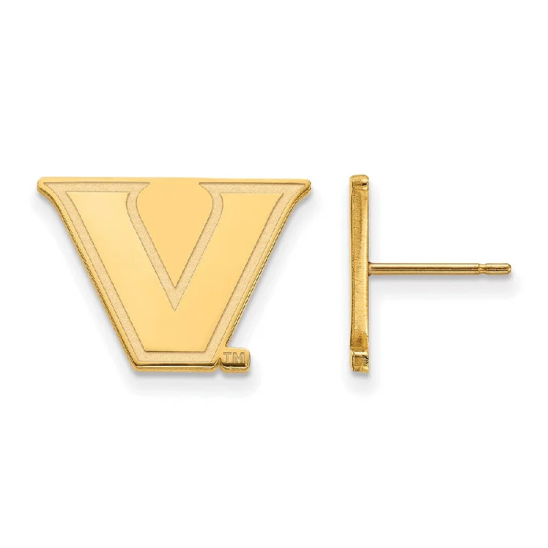 lightweight earrings for women -10k Yellow Gold Vanderbilt University Small Post Earrings