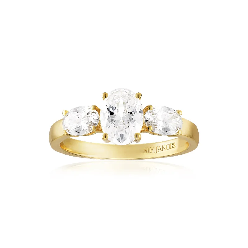 Women's rings contoured-wave-Ring Ellisse Tre