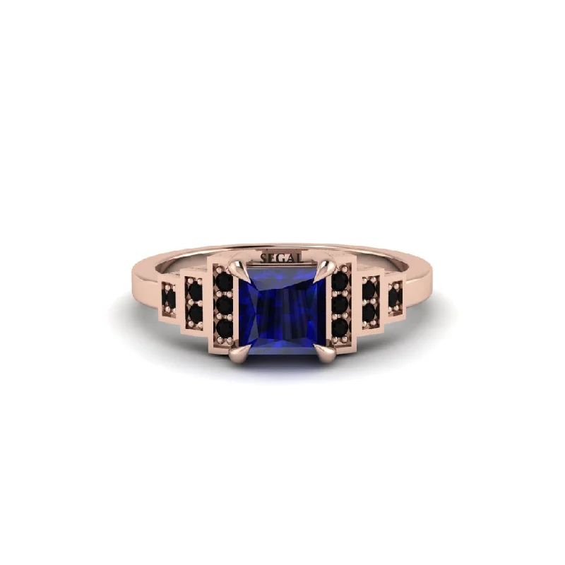 classic engagement rings for women -Sapphire Geometric Princess Cut Engagement Ring - Thea No. 44