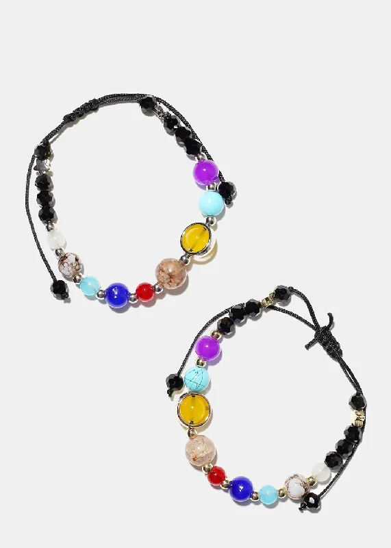 cuff bangles for women -Adjustable Chakra Bead Bracelet