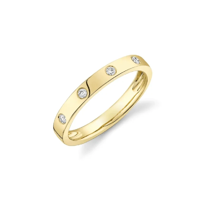 Women's rings breezy-band-4 Diamond Gold Band