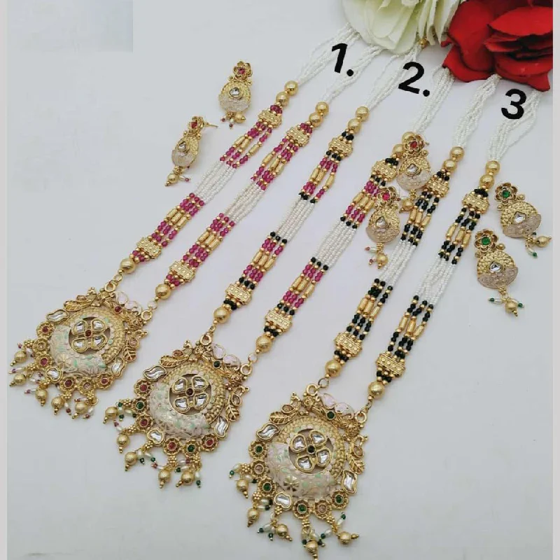 best necklaces for women -FS Collection Gold Plated Long Necklace Set (1 Piece Only Assorted Design)