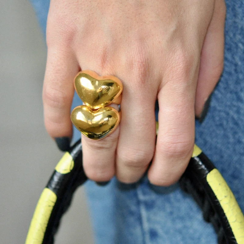 Women's rings luxe-rose-gold-ALEX PUFFED HEART RING