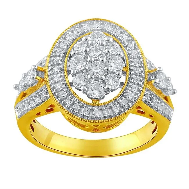 celestial engagement rings for women -1 CTW Diamond Engagement Ring in 10KT Yellow Gold