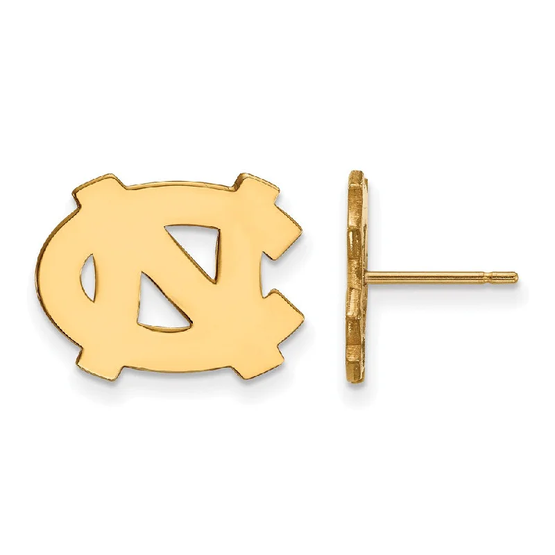 bar earrings for women -10k Yellow Gold U of North Carolina Small 'NC' Post Earrings