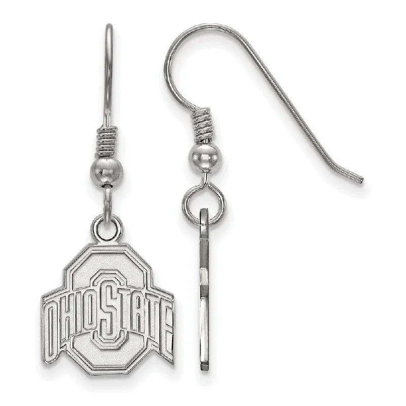 chandelier earrings for women -Sterling Silver Ohio State University Small Dangle Earrings