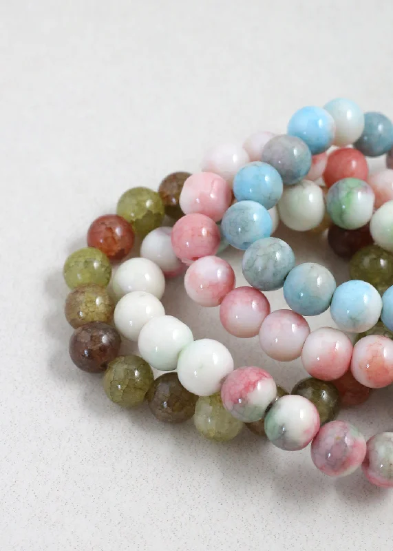 unique handmade bracelets for women -Marble Beaded Bracelet