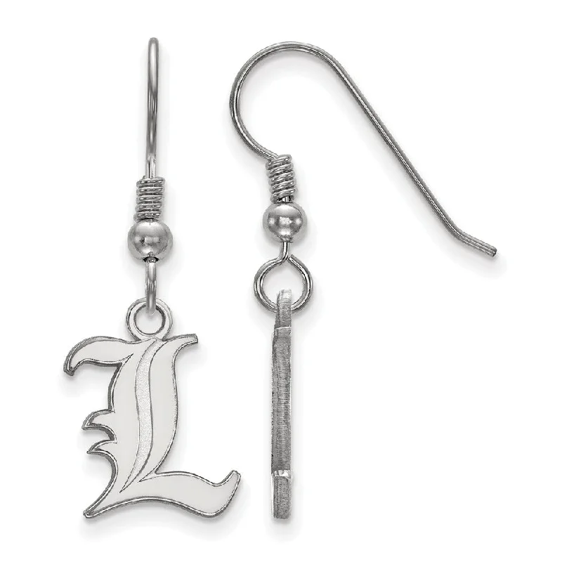 diamond earrings for women -Sterling Silver University of Louisville Small 'L' Dangle Earrings