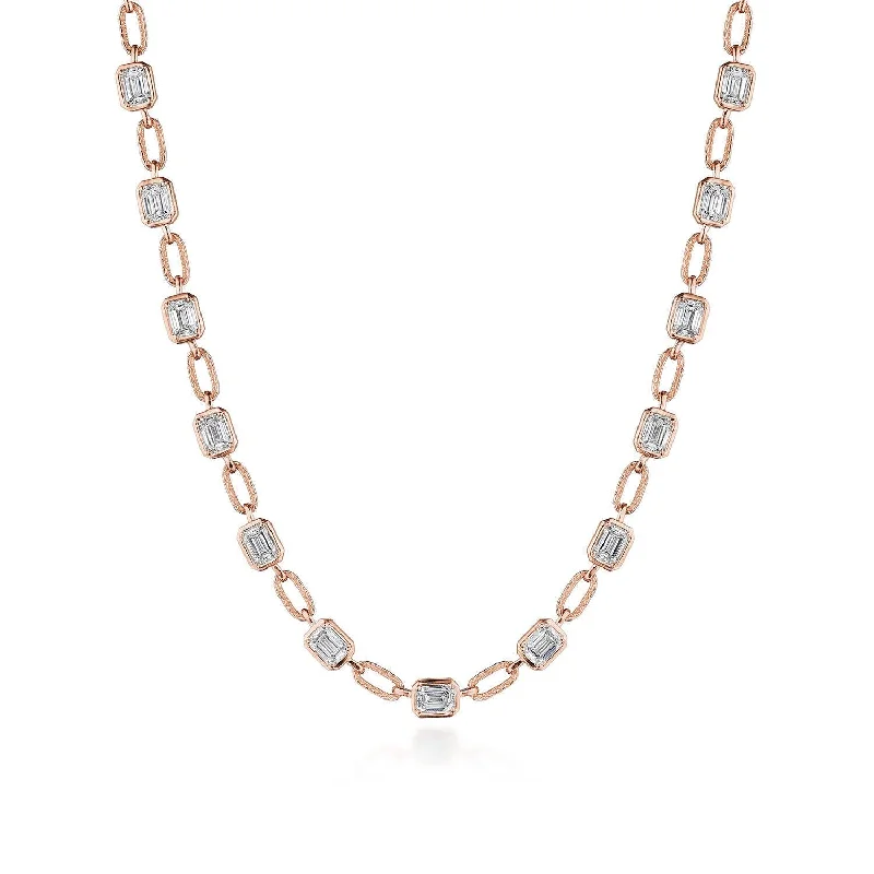 silver necklaces for women -TACORI Allure | Lab Grown Diamond Link Necklace FN825EC55X4LDPK16