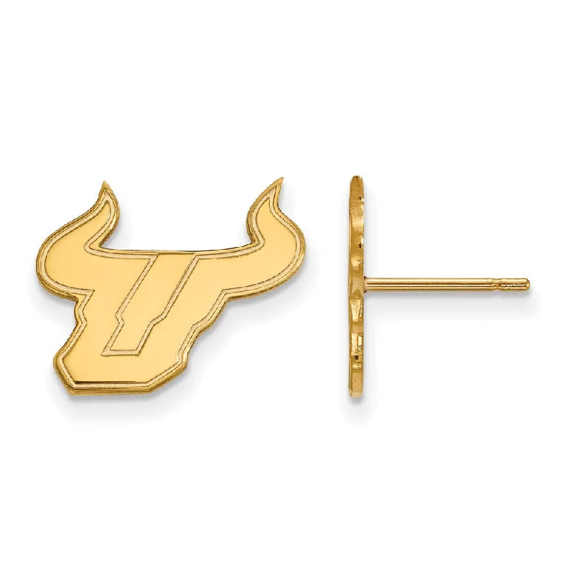 stud earrings for women -10k Yellow Gold Univ. of South Florida Small Post Earrings