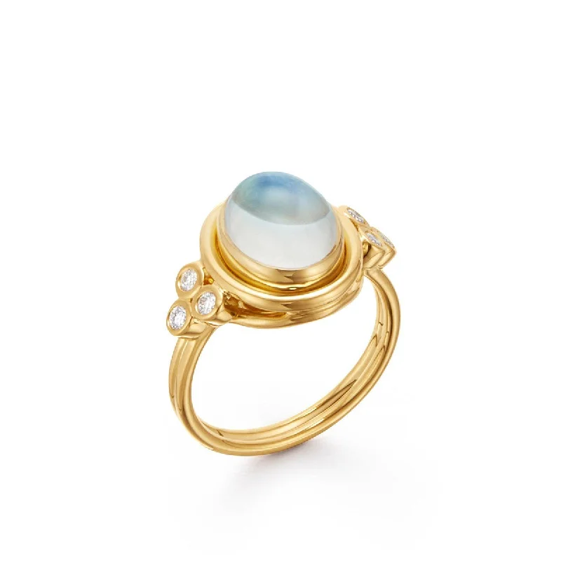 Women's rings etched-swirl-18K Blue Moonstone Temple Ring