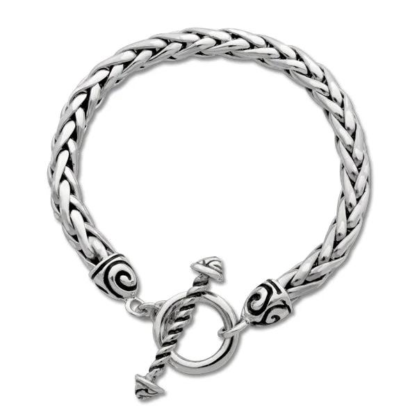 engraved bracelets for women -Classic Swirl Toggle Bracelet