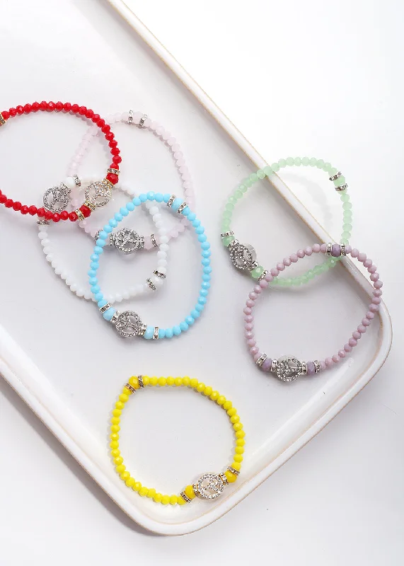 trendy silver bangles for women -Peace Bead Bracelet