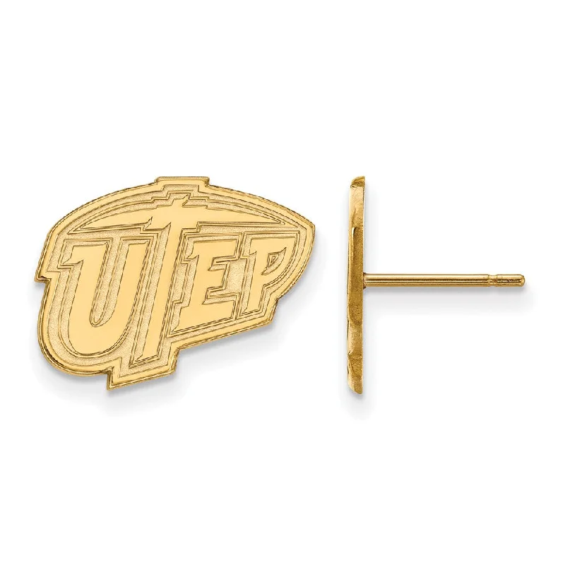 colorful earrings for women -10k Yellow Gold University of Texas El Paso Post Earrings