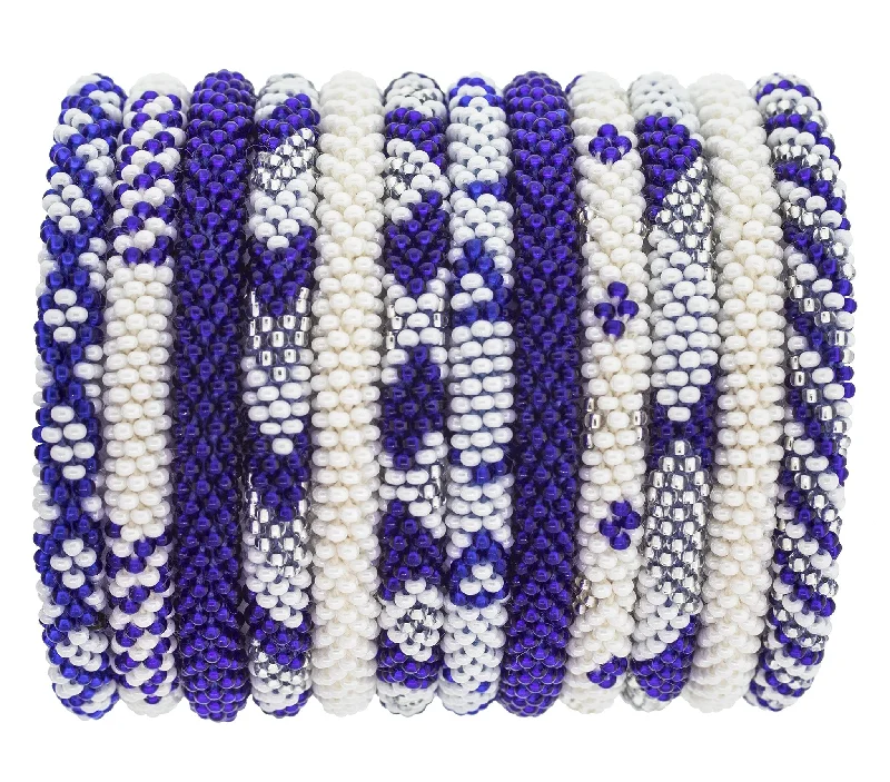 unique handmade bracelets for women -Game Day Roll-On® Bracelets <br> Blue & White