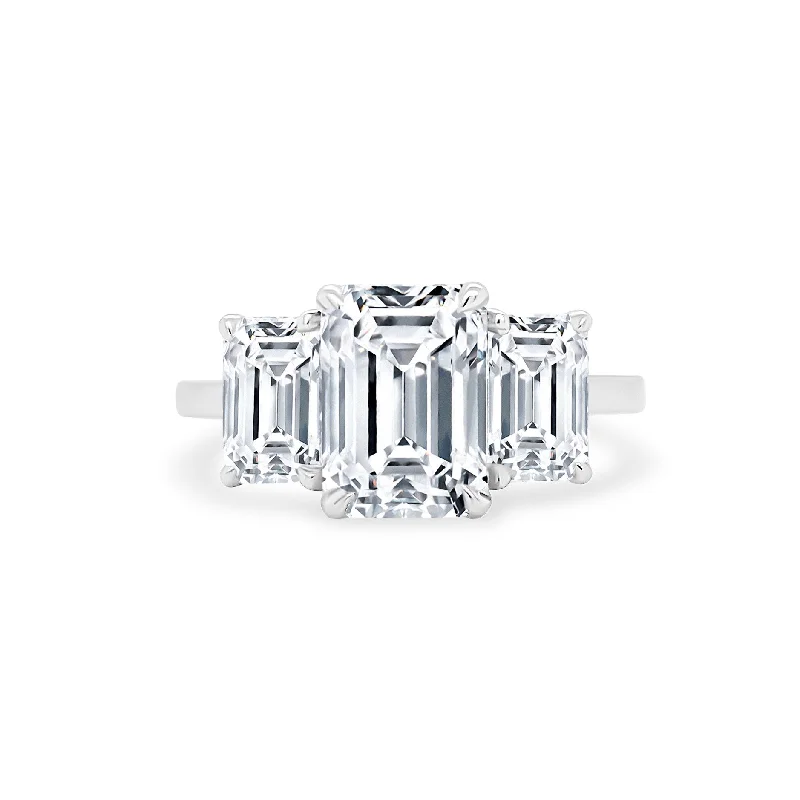 Women's rings fine-hue-Triple Emerald Cut