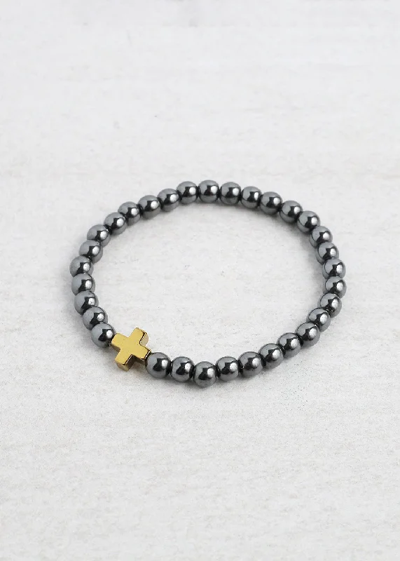 braided bracelets for women -Blessed Cross Beaded Bracelet