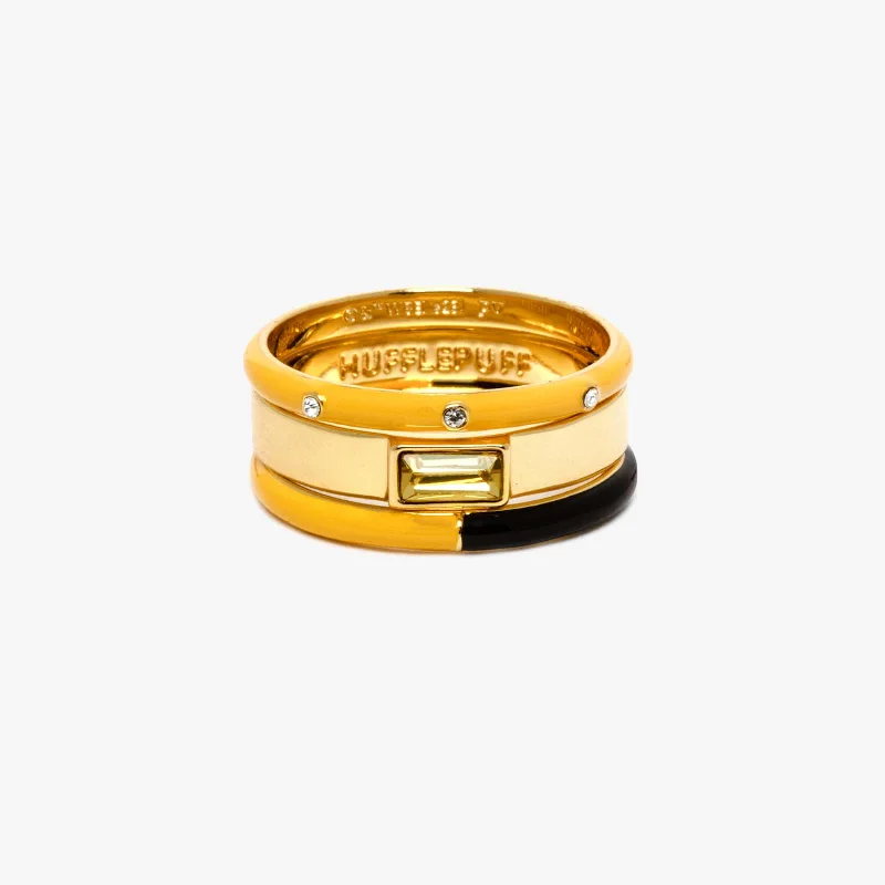 Women's rings split-shank-Hufflepuff™ 3 Ring Stack