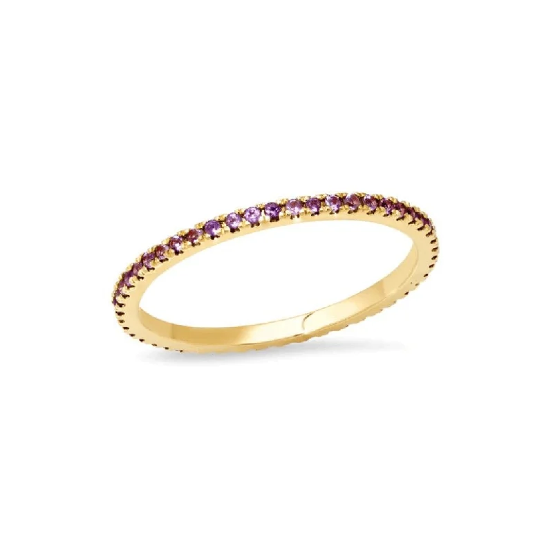 Women's rings split-shank-Amethyst Eternity Band