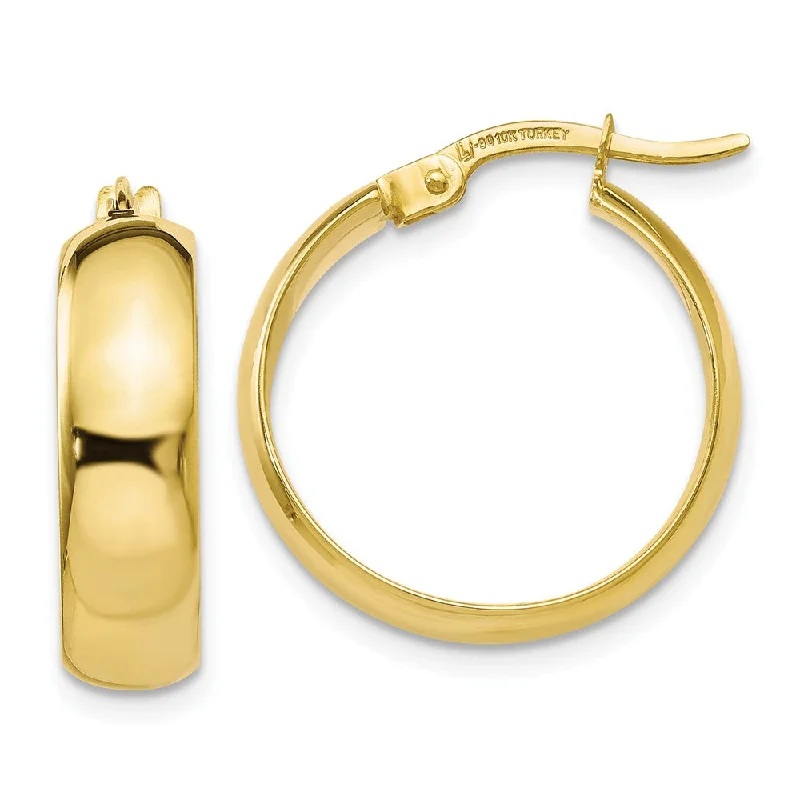 gothic earrings for women -4.5mm Polished Round Hoop Earrings 10k Yellow Gold, 18mm (11/16 Inch)