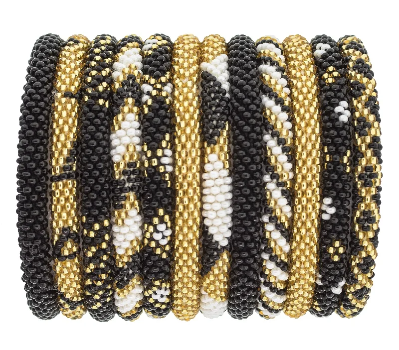 charm bangles for women -Game Day Roll-On® Bracelets <br> Gold, White & Black