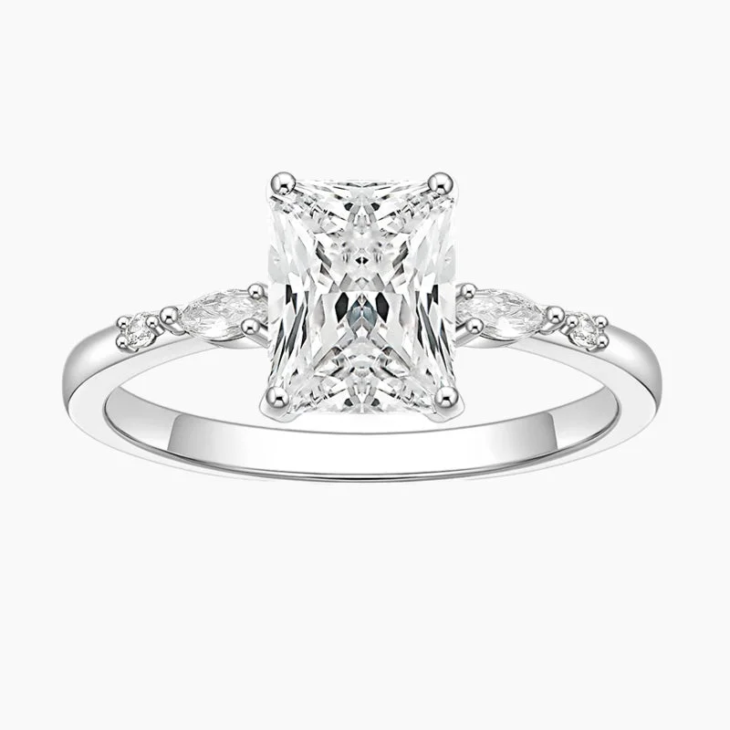 contemporary engagement rings for women -2CT Classic Radiant Cut Engagement Anniversary Ring