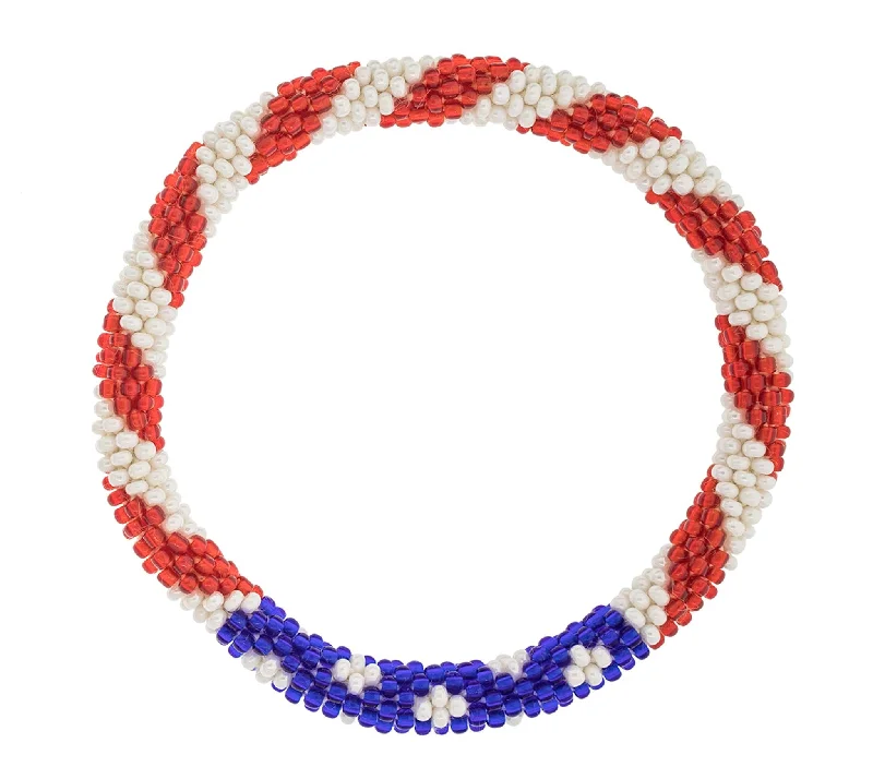 everyday wear bracelets for women -8 inch Roll-On® Bracelet <br> Stars & Stripes