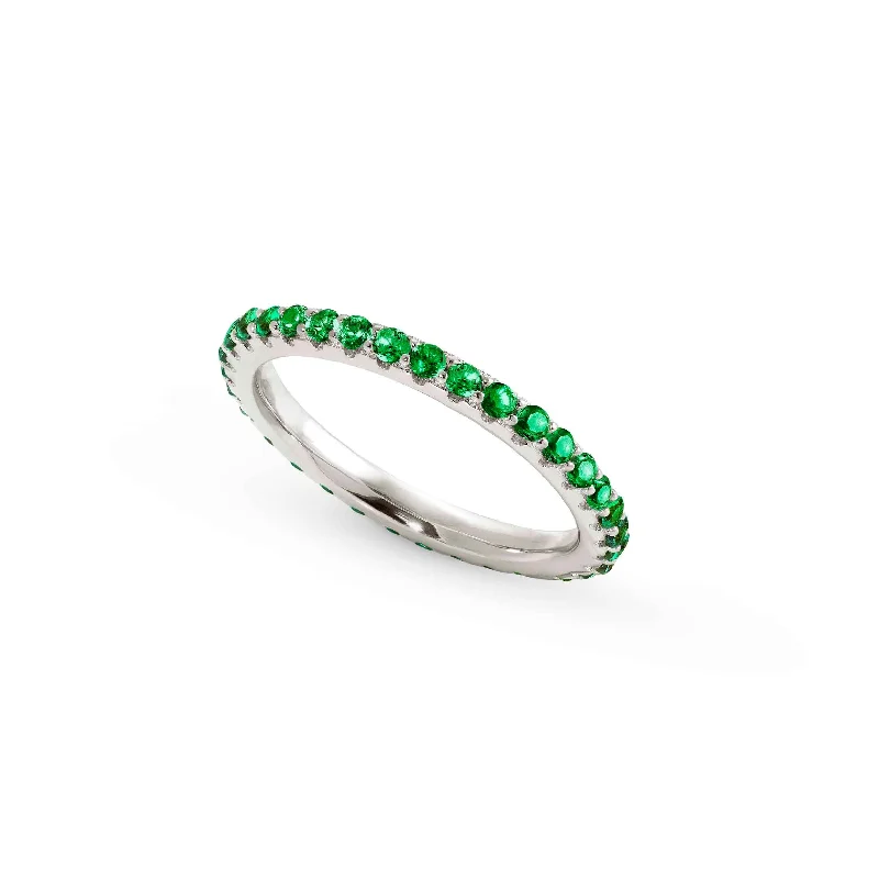 Women's rings leafy-titanium-Nomination Lovelight Green CZ Ring - Silver