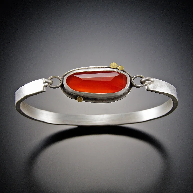 small pendant bracelets for women -Carnelian Tension Cuff Bracelet