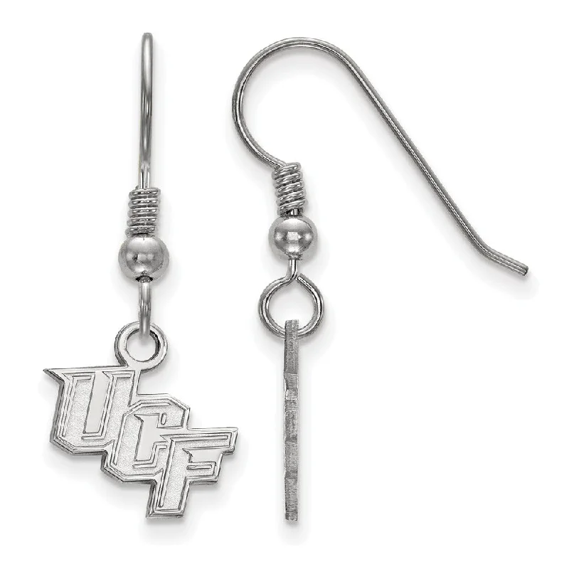 silver earrings for women -Sterling Silver Univ. of Central Florida XS (Tiny) Dangle Earrings