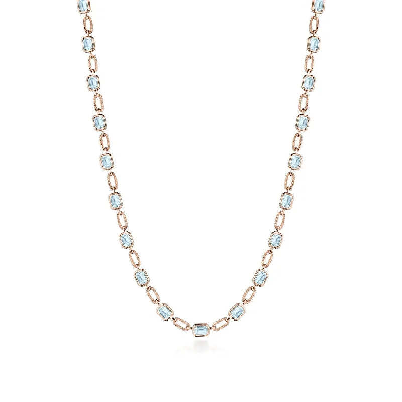 aesthetic silver necklaces for women -TACORI Allure | Sky Blue Topaz Link Necklace FN825EC55x4BT16PK