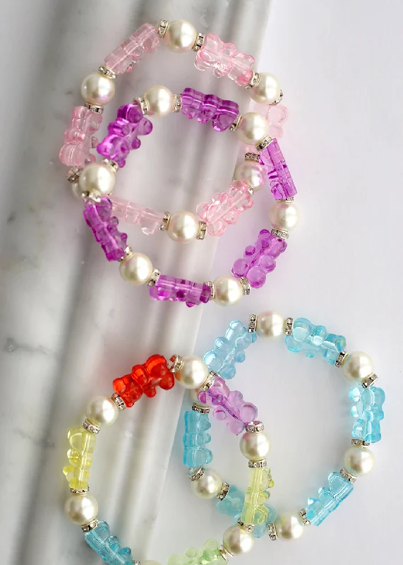 natural stone bracelets for women -Gummy Bear & Pearl Bracelet