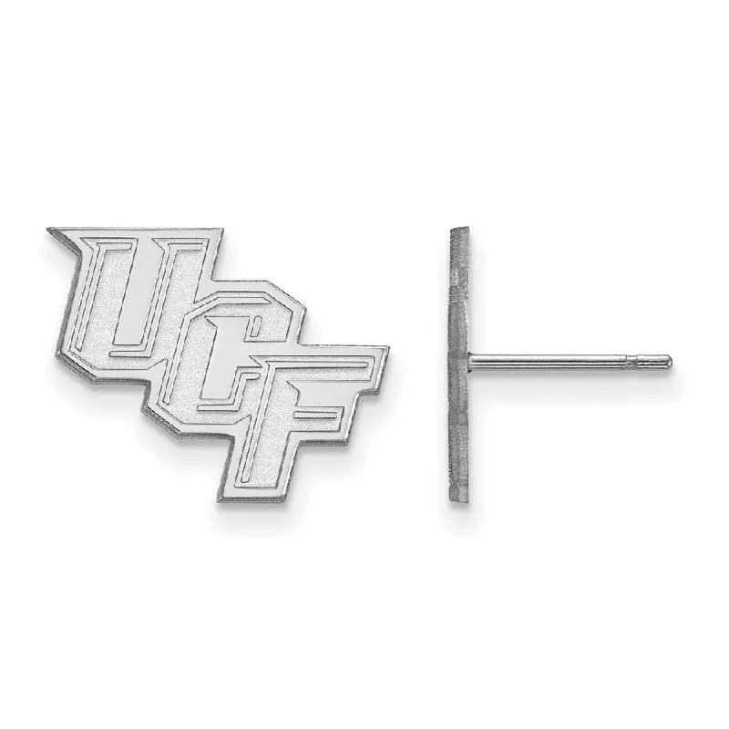 teardrop earrings for women -10k White Gold Univ. of Central Florida 'UCF' Small Post Earrings