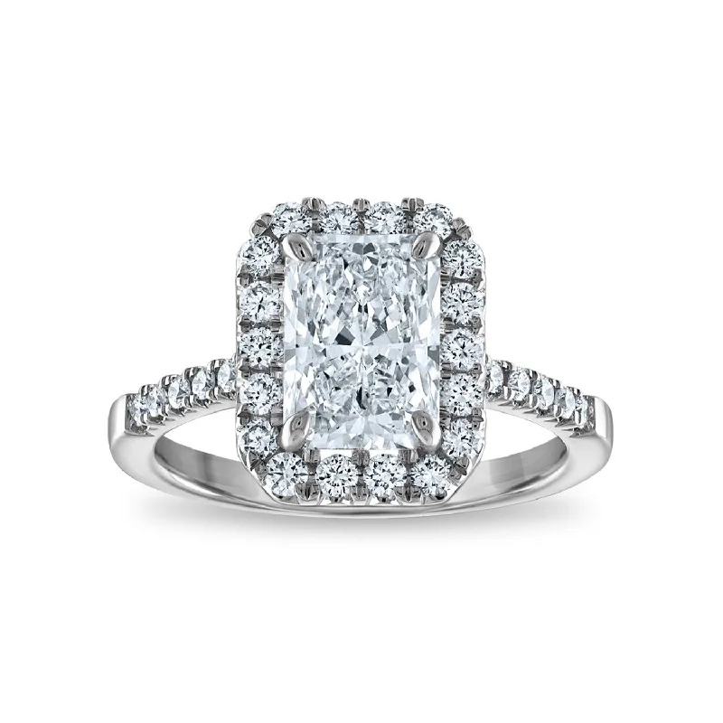 vintage engagement rings for women -Signature EcoLove Diamond Dreams 2-1/2 CTW Diamond Halo Engagement Ring in Platinum