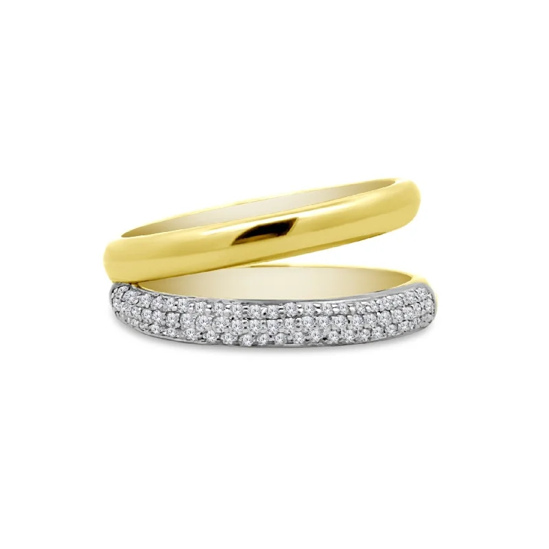 Women's rings timeless-luxe-Gold & Pave Split Band