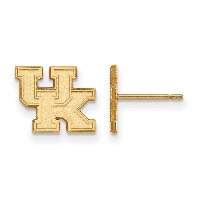 sterling silver earrings for women -10k Yellow Gold University of Kentucky XS (Tiny) 'UK' Post Earrings