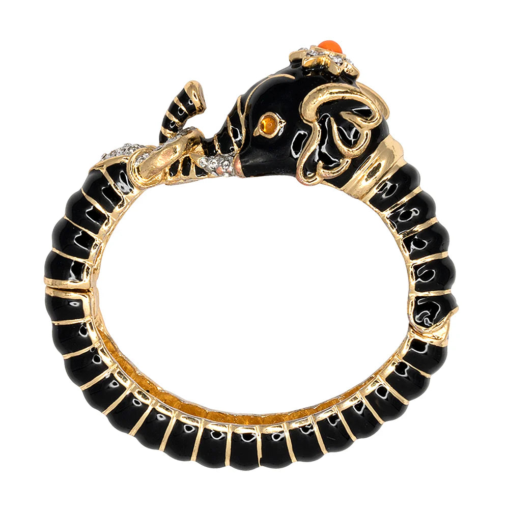 crystal bracelets for women -Black Elephant Head Bracelet