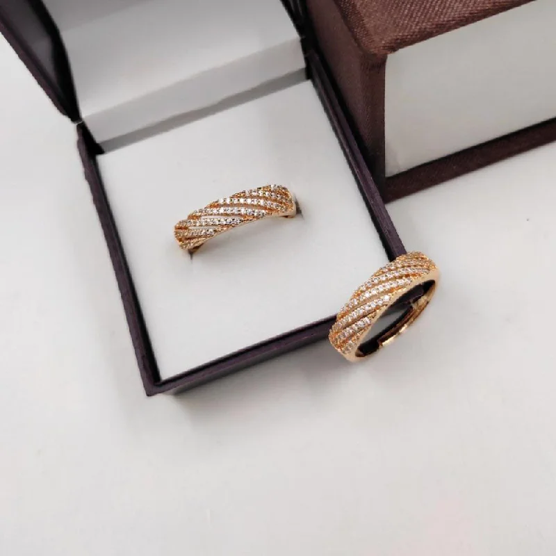 Women's rings coiled-vine-Aamrapali  Gold Plated American Diamond  Ring