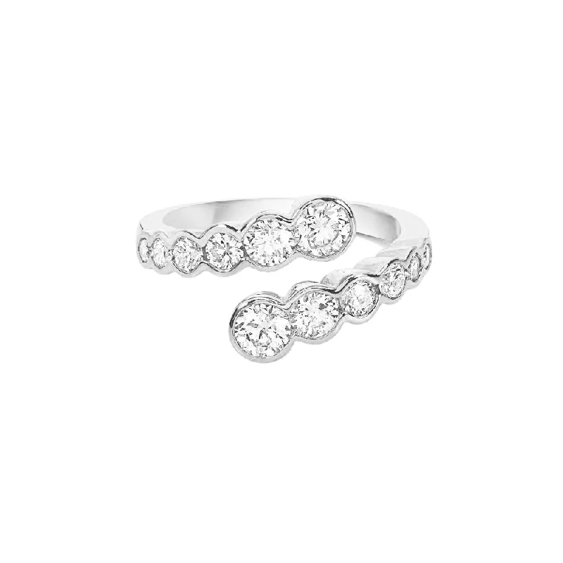 Women's rings coiled-vine-Diamond Precious Pastel Bezel Bypass Ring