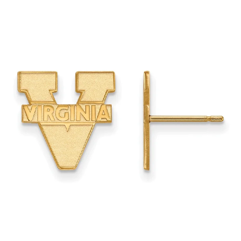 simple earrings for women -10k Yellow Gold University of Virginia Small Post Earrings