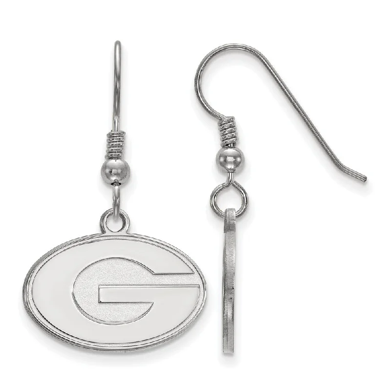 emerald earrings for women -Sterling Silver University of Georgia Sm Initial G Dangle Earrings