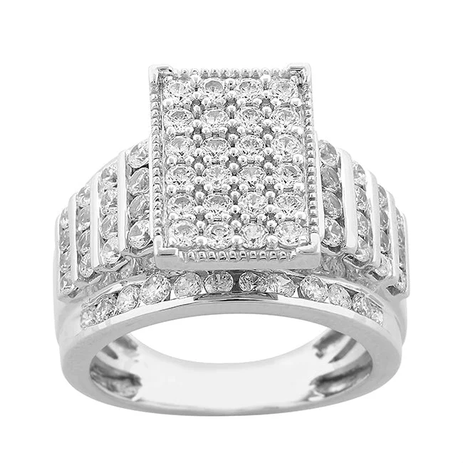 personalized engagement rings for women -Red Hot Deal  2 CTW Diamond Engagement Ring in 10KT White Gold