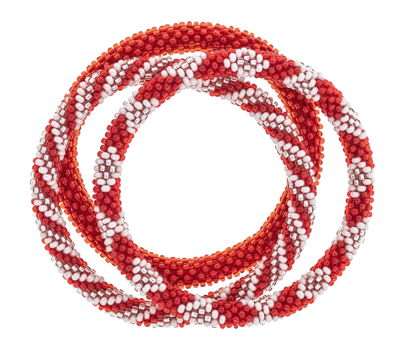 anniversary bracelets for women -Game Day Roll-On® Bracelets <br> Red & White